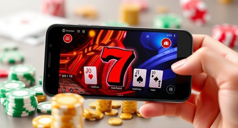 77BAC mobile casino app interface